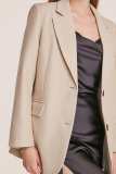 Khaki Single-Breasted Longline Blazer