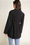 Black Strap Detail Oversized Blazer