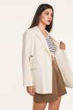 White Strap Detail Oversized Blazer