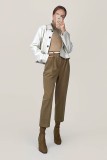 White Collared Button Front Vegan Leather Cropped Jacket 