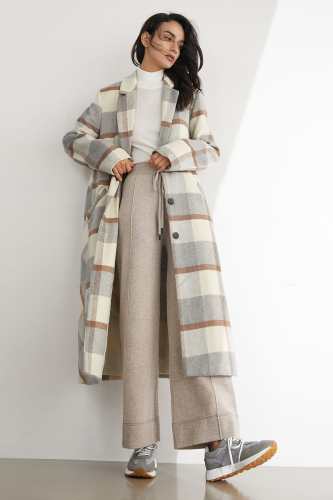 Alaine Plaid Oversized Trench Coat