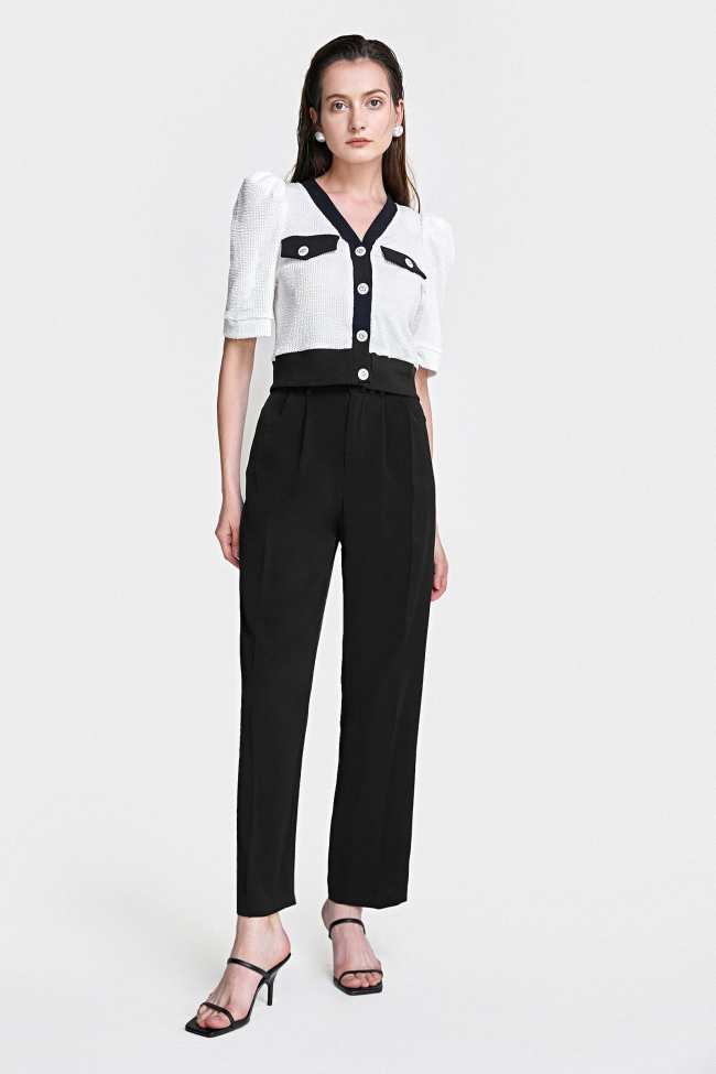 Black Straight Leg Suit Pants