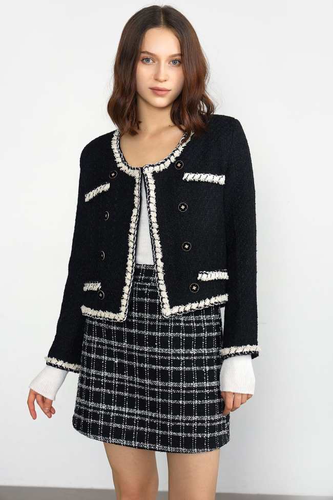 Jacey Black Double Breasted Jacket