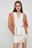 Kayleigh Pink Contrast Lapel Blazer