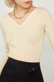 Braulia Beige Rib Sweater