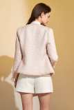 Pink Frayed Edge Flap Pocket Tweed Jacket