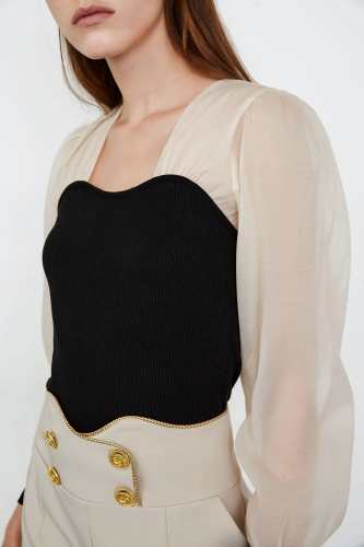 Emmalee Black Puff Sleeve Blouse