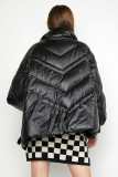 Hisashi Black Slant Pocket Puffer Coat