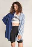 Blue Two Tone Oversized Denim Shirt