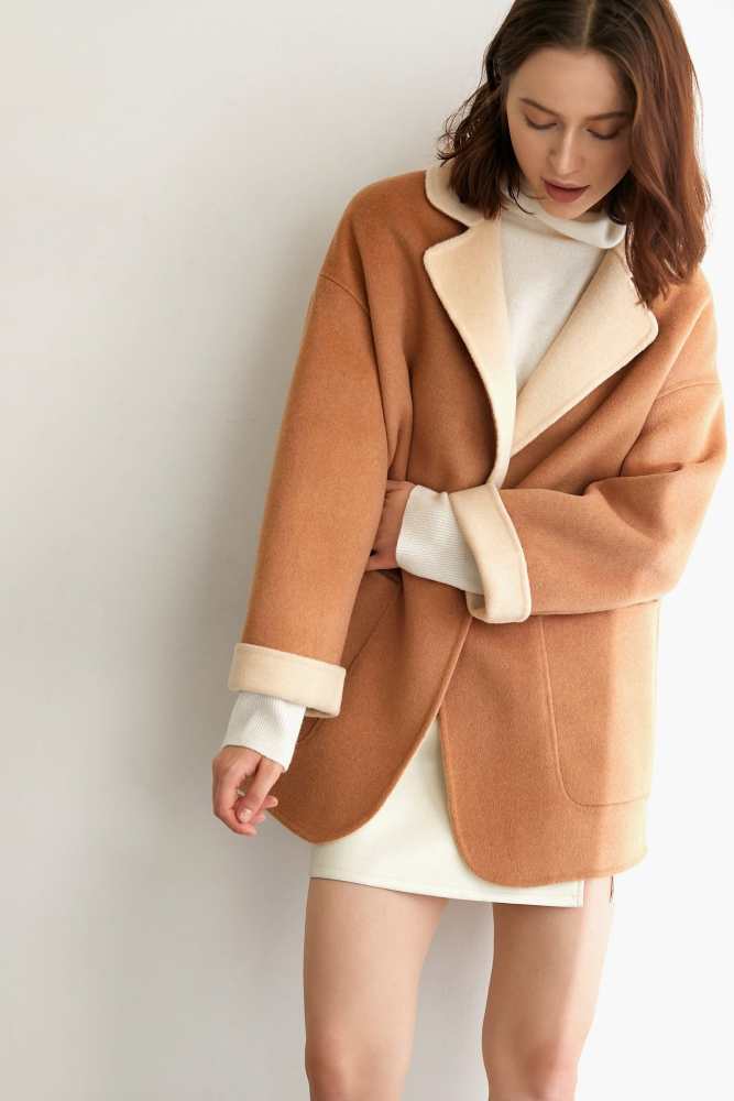 Verge Burly Wood Premium Wool Drop Shoulder Coat