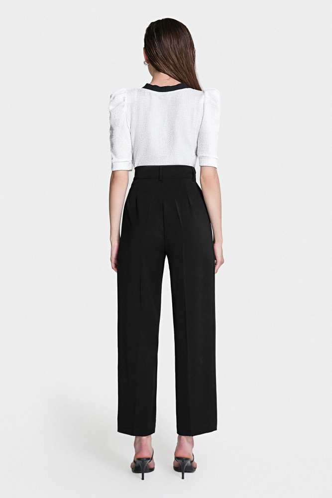 Black Straight Leg Suit Pants