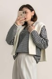 Black Striped Oversized Cotton Sweatshirt
