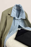 Tan Single-Breasted Oversized Blazer