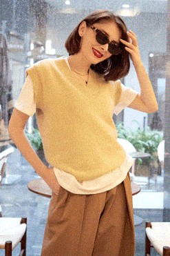 Cozy Beige Sweater Vest