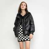 Hisashi Black Slant Pocket Puffer Coat