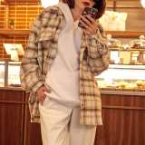 Beige Plaid Pocket Front Shacket