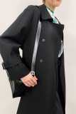 Black Belted Double-Breasted Trench Coat