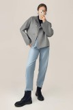 Grey Premium Wool Button-Up Funnel Neck Coat