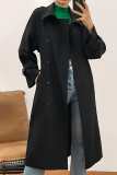 Black Belted Double-Breasted Trench Coat