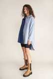 Blue Two Tone Oversized Denim Shirt
