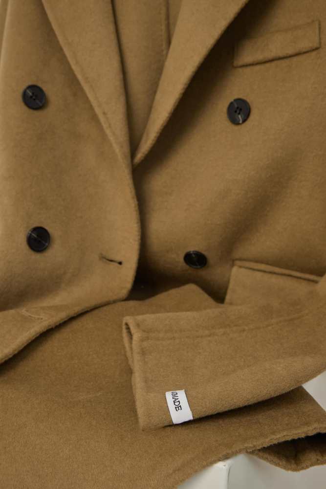 Peru Premium Wool Double-Breasted Longline Coat