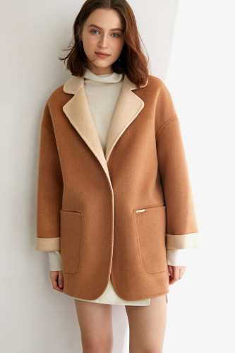 Verge Burly Wood Premium Wool Drop Shoulder Coat