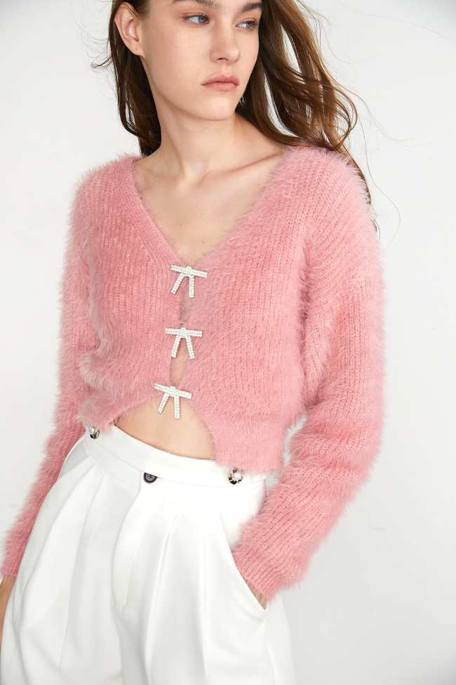 Sakura Pink Crop Cute Cardigan