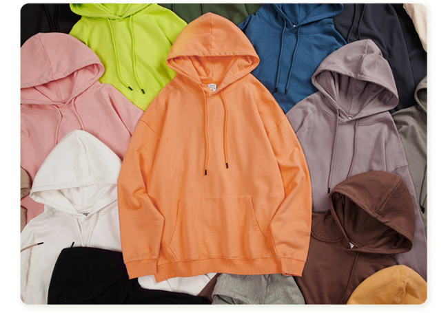 High quality hoodie sweatshirt pure cotton solid color loose for men and women