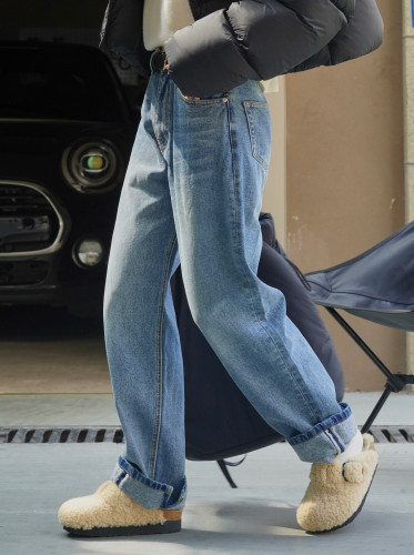 New commuter thick straight leg jeans for winter