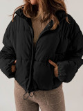 Stand collar thick zipper jacket for women