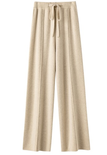 Winter women's pure wool wide-leg pants slimming leg long moped pants loose slim high-waisted pants