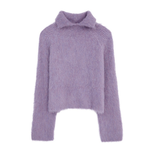 Alpaca loose pullover fleece craft knitwear