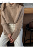 Alpaca loose pullover fleece craft knitwear