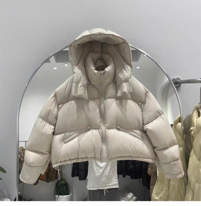 High quality short hooded bread down jacket