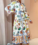 Bold Patchwork Ombre Long Dress