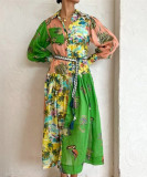 Bold Patchwork Ombre Long Dress