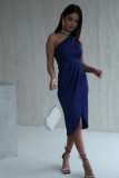Simply Solid Color Dinner Dress