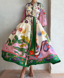 Bold Patchwork Ombre Long Dress