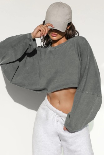 Short Lantern Sleeve Sweatshirt 6 colors