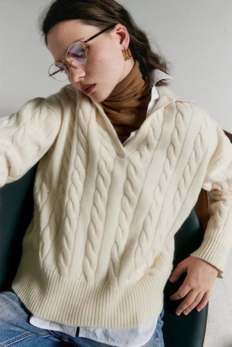 V-neck fashion sweater