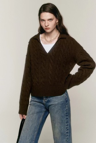 V-neck fashion sweater