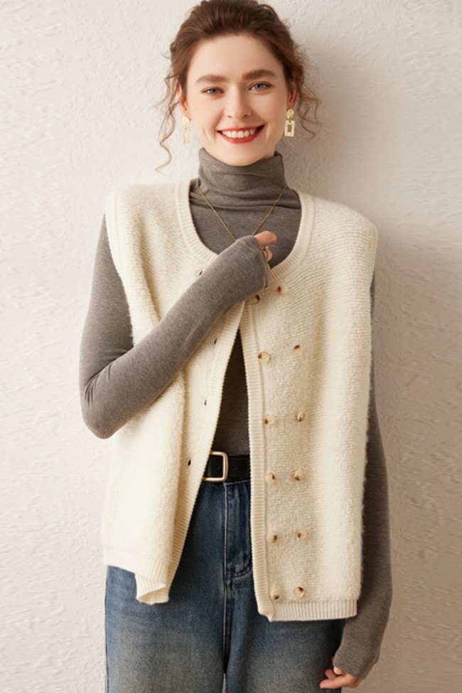 Cashmere cardigan undershirt 4 colors