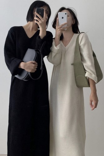 Classic Long Style Knitted Skirt