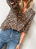 Leopard print chambray shirt