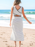 Long striped skirt