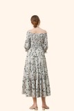Ink Little Flower Long Dress