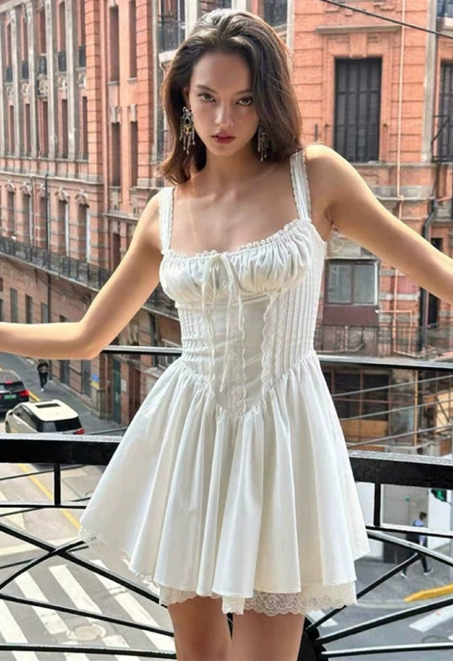 European-style white Dress