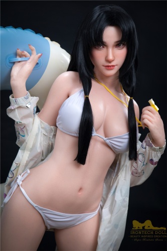 5ft55 C Cup Black Hair Silicone Asian Sex Doll Girl Kitty