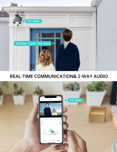 ANBERX 3MP Light Bulb Security Camera, Wi-Fi Camera 360° Panoramic Security Cameras Wireless Outdoor, Night Vision Indoor Security Camera with 2-Way Audio and Motion Sensor for Home/Baby/Elder/Pet