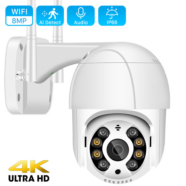 8MP 4K Wireless PTZ Camera HD 1080P Color Night Vision Wifi IP Camera Outdoor H.265 5MP Ai Auto Tracking CCTV Surveillance Cam